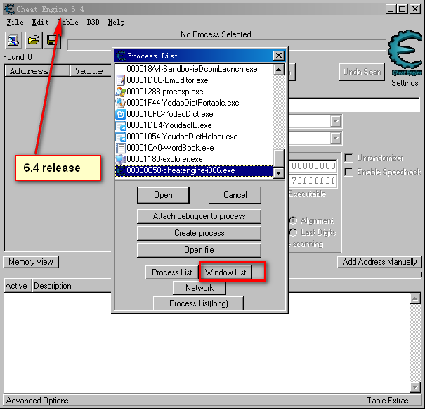 Cheat Engine :: View topic - Cheat Engine 6.4 Released