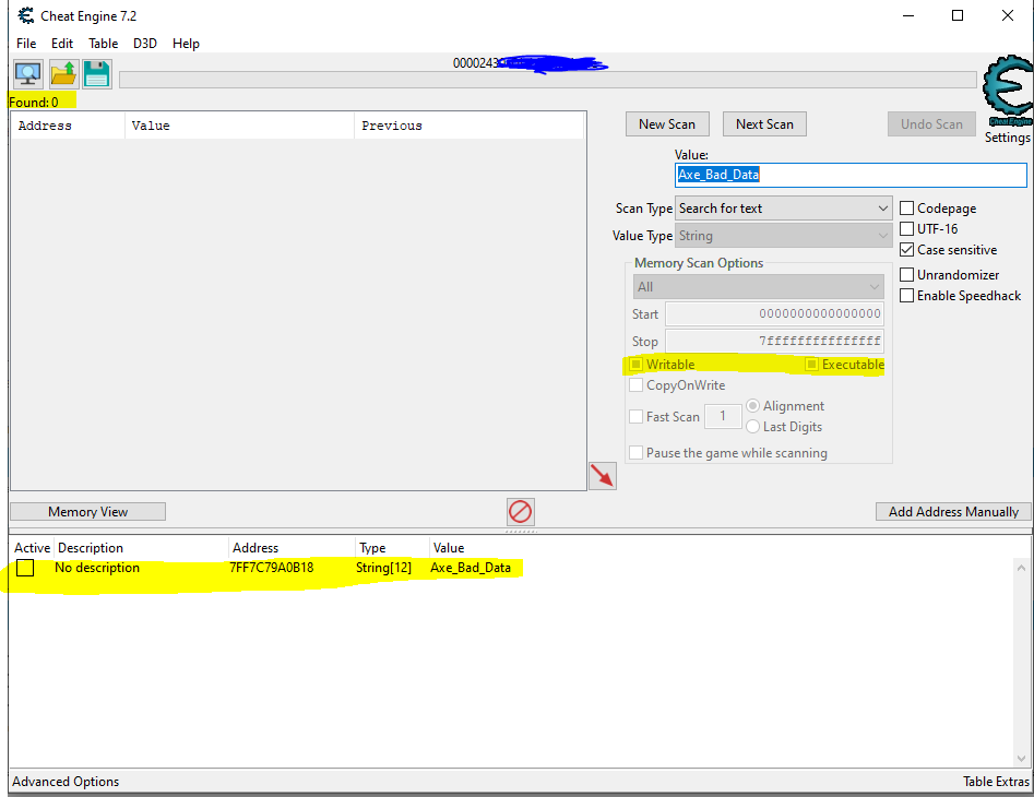 Cheat Engine :: View topic - Scan gives no result when it should.