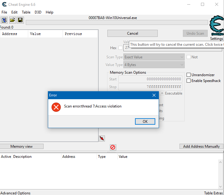 Cheat Engine View Topic Access Violation Ce 6 6 - ce problem png