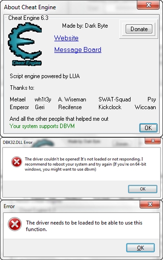 Cheat Engine :: View topic - DBK32.dll error