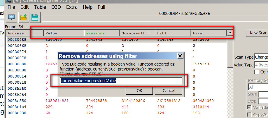 Cheat Engine :: View topic - Foundlist Filter