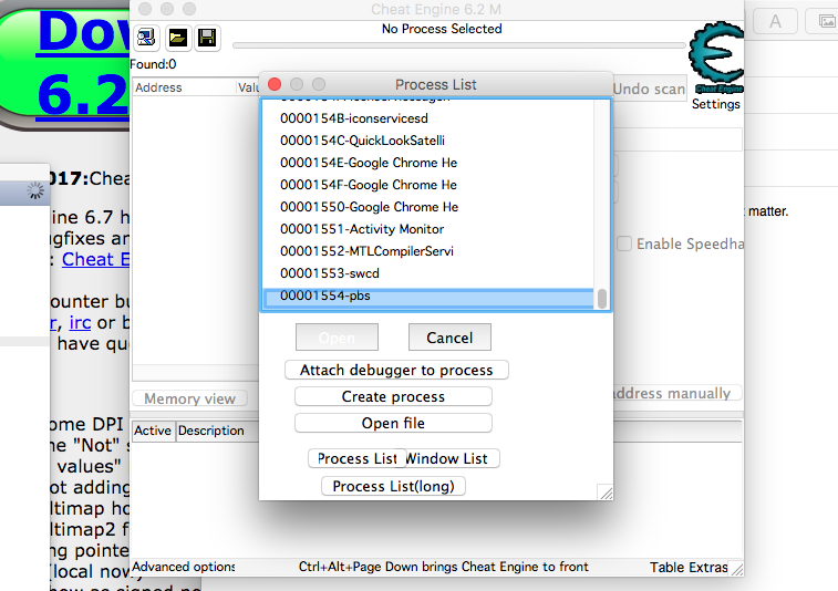 Cheat Engine :: View topic - Process list problems!