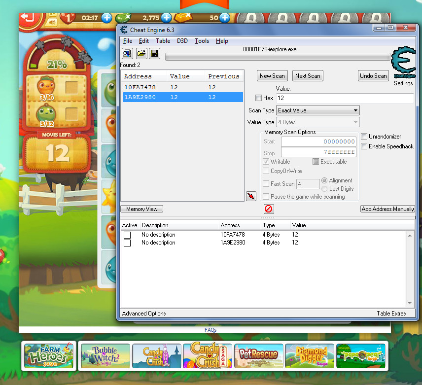 Candy Crush Cheat Engine 6.3 