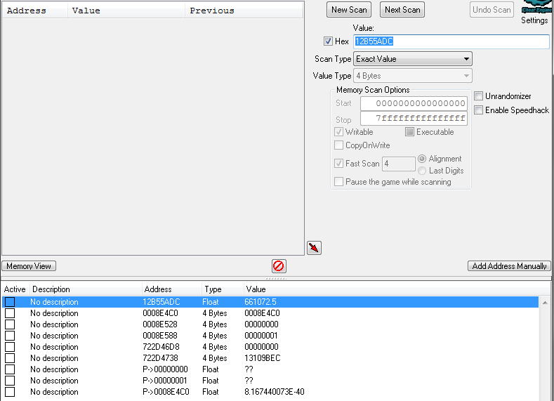 Cheat Engine :: View topic - Entity Address and Pointer Issue Regarding  Floating Point